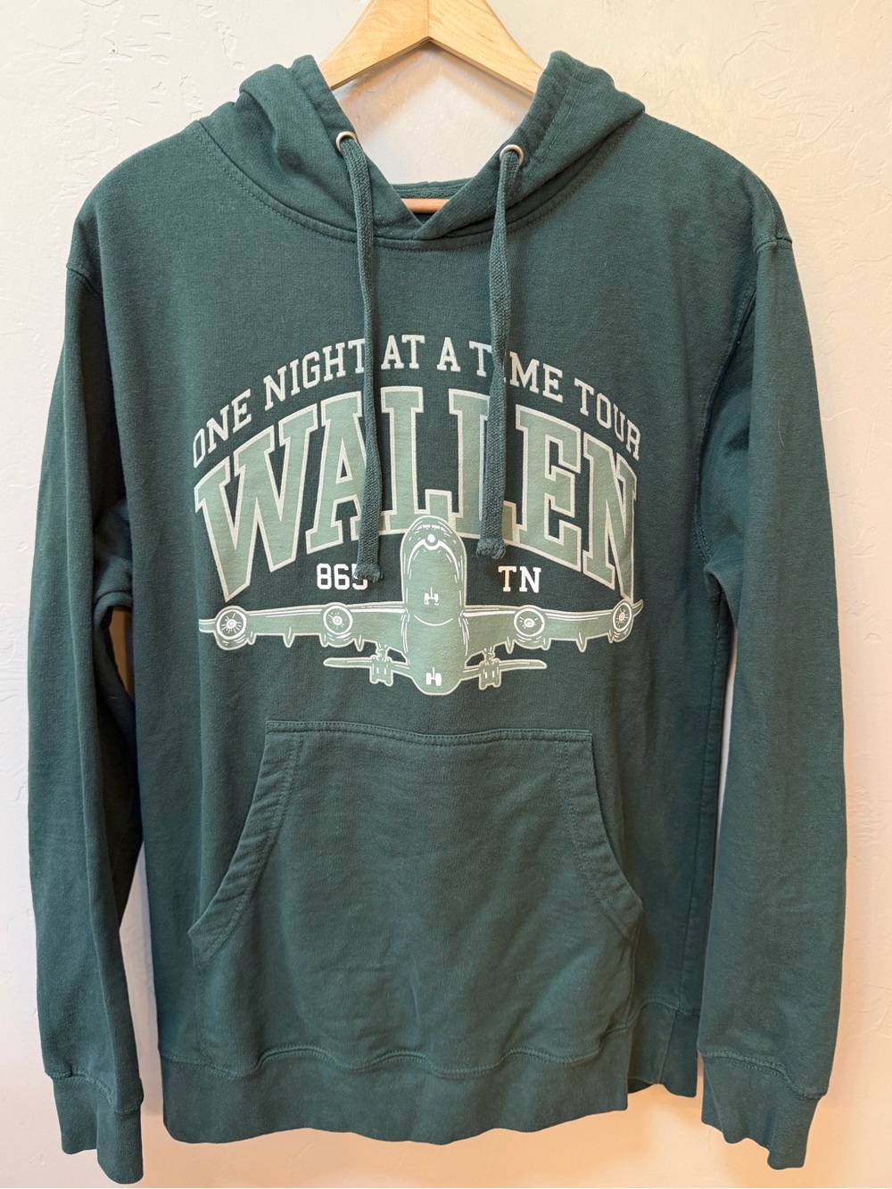 Morgan Wallen 2024 One Night At A Time Tour Hoodie Green Sz S Double Sided